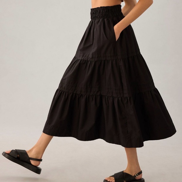 Maeve Anthropologie Somerset Maci Skirt Black XS XSMALL - Picture 2 of 2